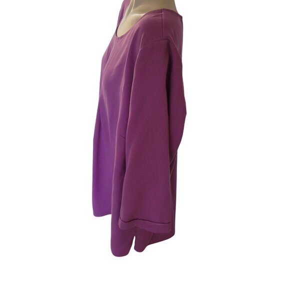 SOFT‎ SURROUNDINGS NEW Womens Pink Pleated Blouse 3/4 Sleeves Plus size 1X - Picture 3 of 12